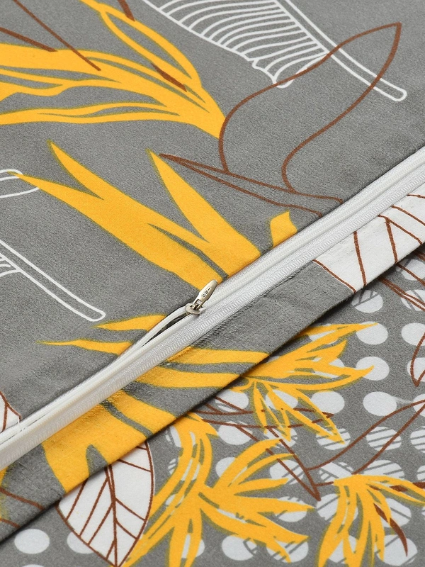 MORADO Glace Cotton Single / Duvet Cover / Rajai Cover / Blanket Cover with Zipper (60x90 Inche, Charcol) - Grey