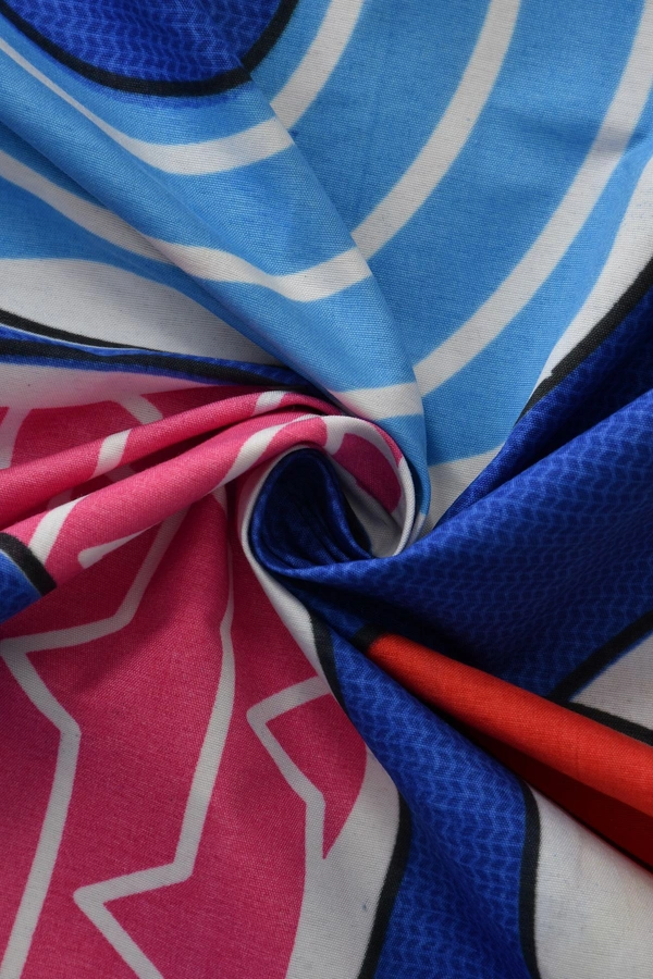 MORADO Glace Cotton Single / Duvet Cover / Rajai Cover / Blanket Cover with Zipper (60x90 Inches, Blue Red) - Multicolor