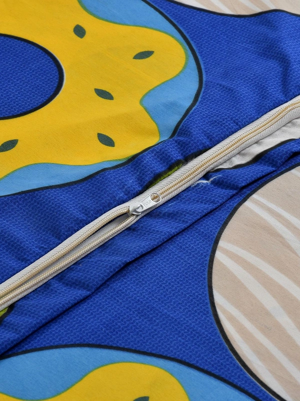 MORADO Glace Cotton Single / Duvet Cover / Rajai Cover / Blanket Cover with Zipper (60x90 Inches, Blue Red) - Multicolor