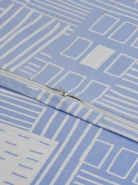 MORADO Glace Cotton Single / Duvet Cover / Rajai Cover / Blanket Cover with Zipper (60x90 Inches, Blue Cream) - Blue