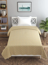 MORADO Glace Cotton Single / Duvet Cover / Rajai Cover / Blanket Cover with Zipper (60x90 Inches, Beige) - Yellow