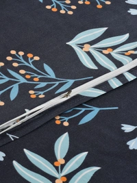 MORADO Glace Cotton Double Bed Quilt Cover / Duvet Cover / Rajai Cover / Blanket Cover with Zipper (90x100 Inches) - Blue