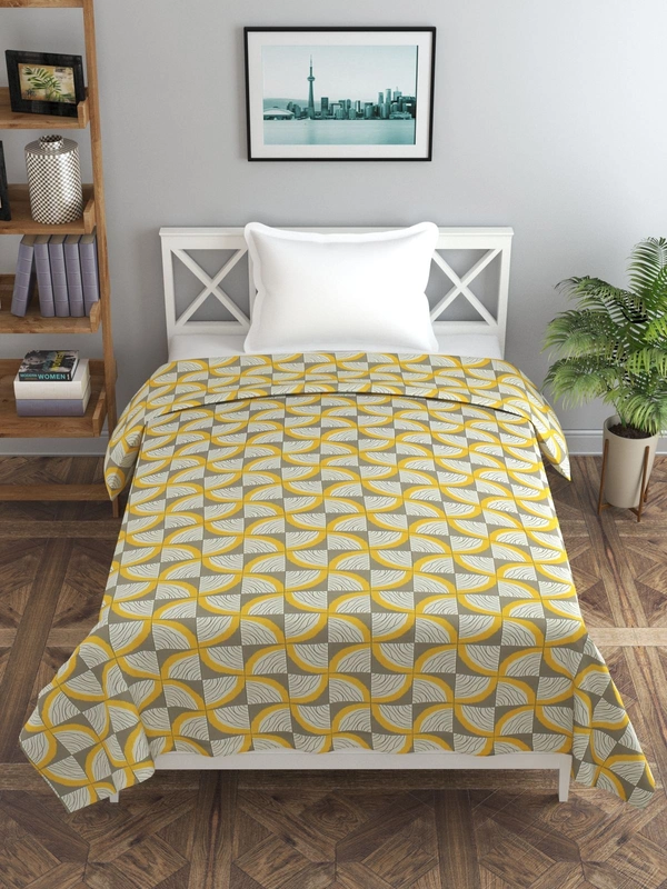 MORADO Glace Cotton Single / Duvet Cover / Rajai Cover / Blanket Cover with Zipper (60x90 Inches, Yellow Grey) - Pink