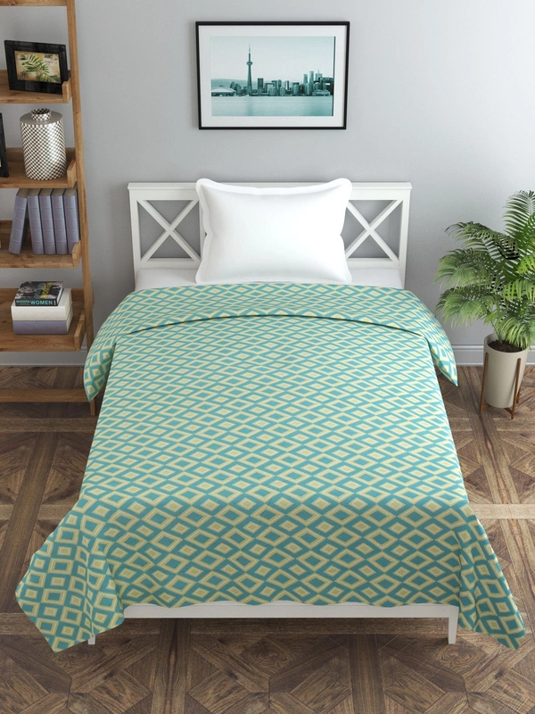 MORADO Glace Cotton Single / Duvet Cover / Rajai Cover / Blanket Cover with Zipper (60x90 Inches, Green Yellow) - Green