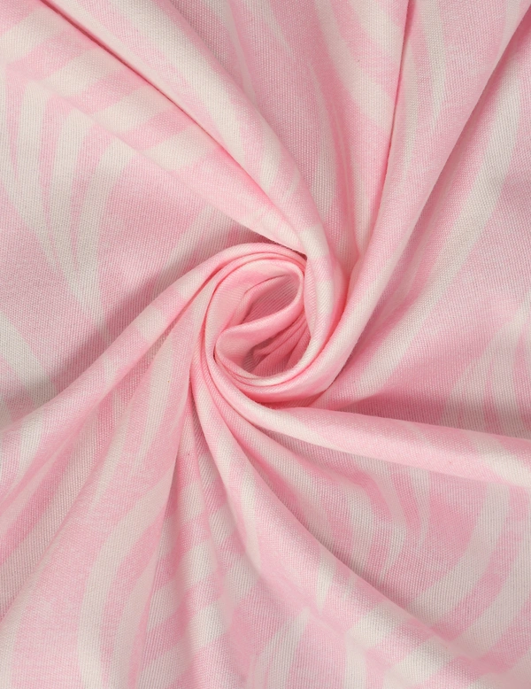 MORADO Premium Glace Cotton Elastic Fitted Single Bedsheet with 1 King Size Pillow Cover (36x72x8 Inches, Pink) - 36x72x8 Inches, Pink