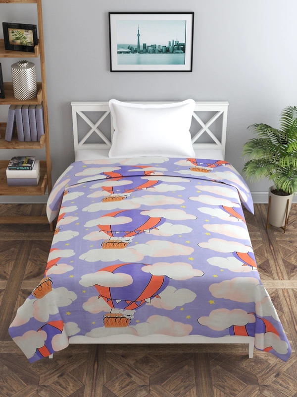 MORADO Glace Cotton Single / Duvet Cover / Rajai Cover / Blanket Cover with Zipper (60x90 Inches, Puple) - 60x90 Inches, Purple