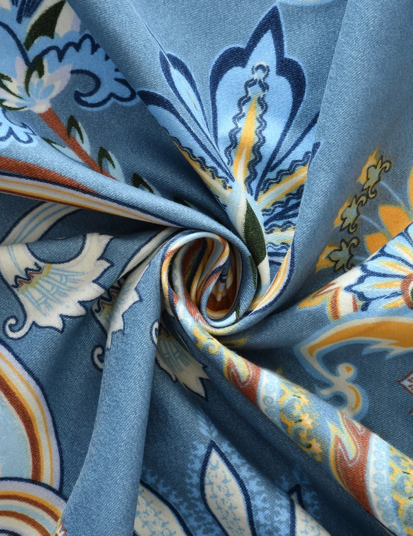 MORADO Premium Glace Cotton Elastic Fitted Double Bedsheet with 2 King Size Pillow Covers (72x78x8 Inches, Blue) - 72x78x8 Inches, Blue