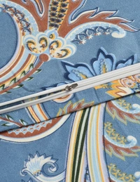 MORADO Glace Cotton Double / Duvet Cover / Rajai Cover / Blanket Cover with Zipper (90x100 Inches, Offwhite Blue) - 90x100 Inches, Blue