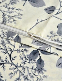 MORADO Glace Cotton Single / Duvet Cover / Rajai Cover / Blanket Cover with Zipper (60x90 Inches, Offwhite Black) - 60x90 Inches, Offwhite