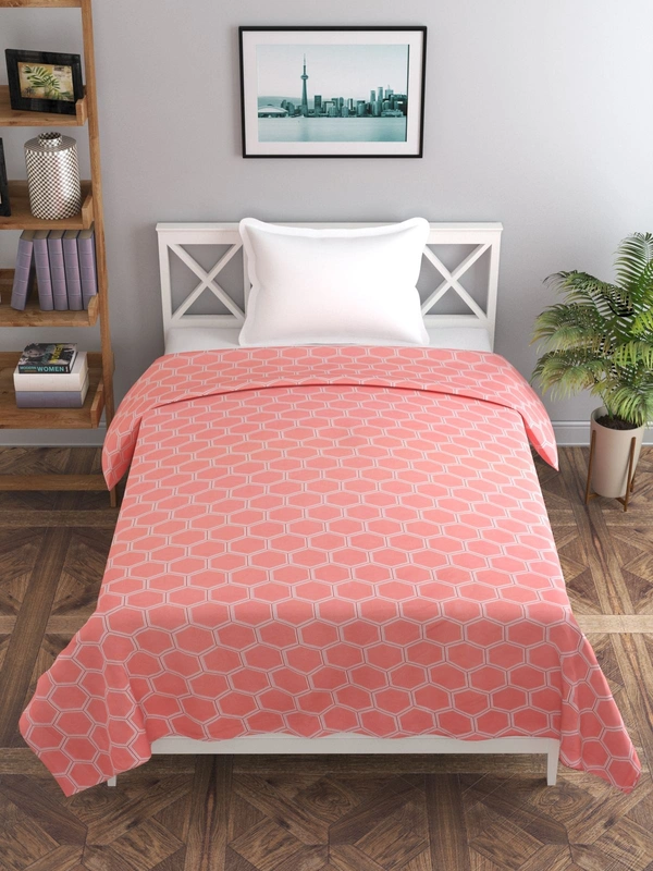 MORADO Glace Cotton Single Duvet Cover/Rajai Cover/Blanket Cover with Zipper (60x90 Inch, Carrot) - 60x90 Inches, Carrot