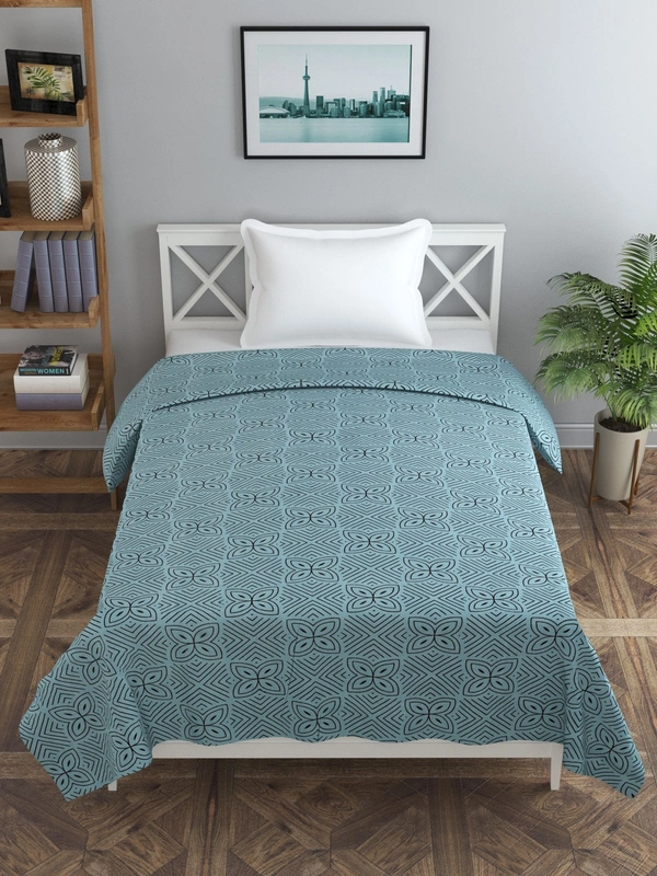 MORADO Glace Cotton Single Duvet Cover/Rajai Cover/Blanket Cover with Zipper (60x90 Inch, Grey) - 60x90 Inches, Multi