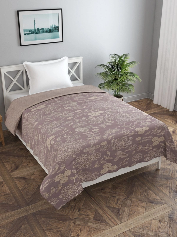 MORADO Glace Cotton Single Duvet Cover/Rajai Cover/Blanket Cover with Zipper(60x90 Inch, Mauve) - 60x90 Inches, Mauve