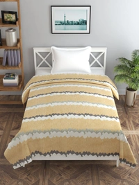 MORADO Glace Cotton Single Duvet Cover/Rajai Cover/Blanket Cover with Zipper (60x90 Inch, Brown Zig Zag) - 60x90 Inches, Brown