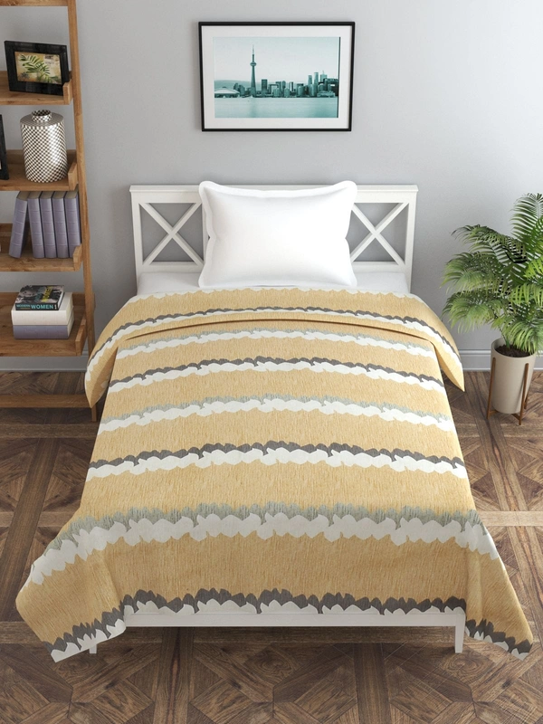 MORADO Glace Cotton Single Duvet Cover/Rajai Cover/Blanket Cover with Zipper (60x90 Inch, Brown Zig Zag) - 60x90 Inches, Brown