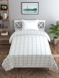 MORADO Glace Cotton Single Duvet Cover/Rajai Cover/Blanket Cover with Zipper (60x90 Inch, Green Net) - 60x90 Inches, Green