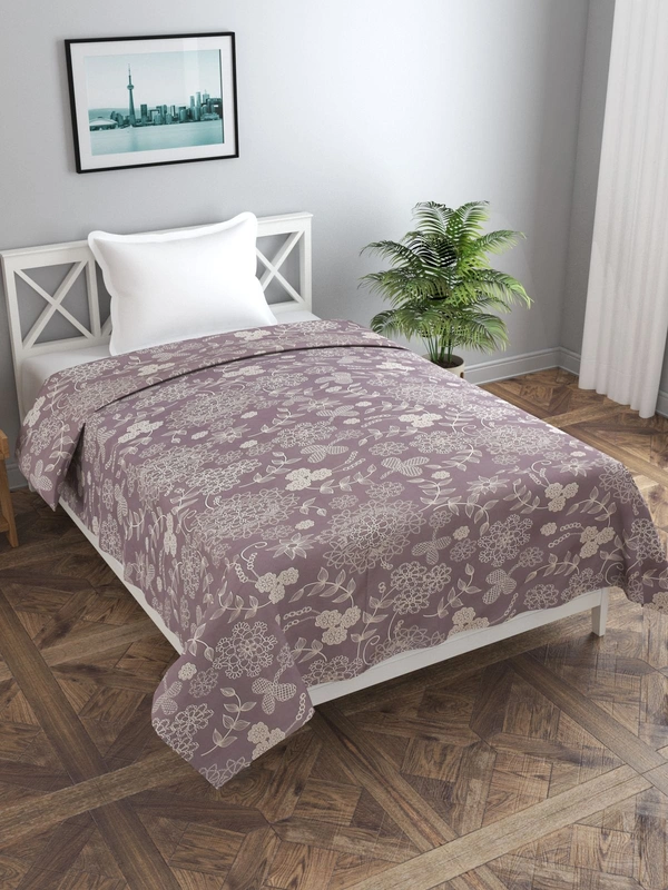 MORADO Glace Cotton Single Duvet Cover/Rajai Cover/Blanket Cover with Zipper (60x90 Inch, Mauve) - 60x90 Inches, Mauve