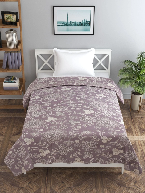 MORADO Glace Cotton Single Duvet Cover/Rajai Cover/Blanket Cover with Zipper (60x90 Inch, Mauve) - 60x90 Inches, Mauve