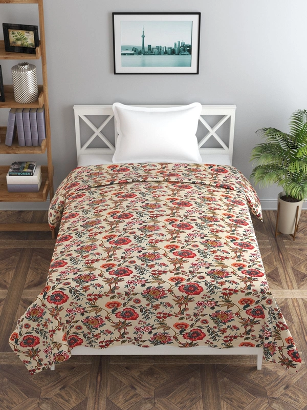 MORADO Glace Cotton Single Duvet Cover/Rajai Cover/Blanket Cover with Zipper (60x90 Inch, Red) - 60x90 Inches, Red