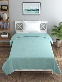 MORADO Glace Cotton Single Duvet Cover/Rajai Cover/Blanket Cover with Zipper (60x90 Inch, Green Hexagon) - 60x90 Inches, Green