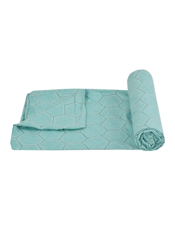 MORADO Glace Cotton Single Duvet Cover/Rajai Cover/Blanket Cover with Zipper (60x90 Inch, Green Hexagon) - 60x90 Inches, Green