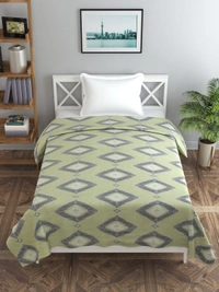 MORADO Glace Cotton Single Duvet Cover/Rajai Cover/Blanket Cover with Zipper (60x90 Inch, Dark Green) - 60x90 Inches, Green