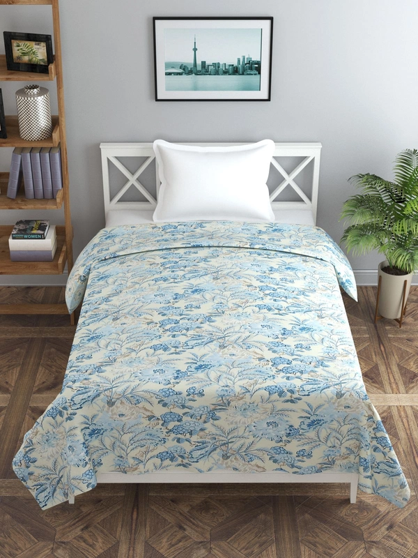 MORADO Glace Cotton Single Duvet Cover/Rajai Cover/Blanket Cover with Zipper (60x90 Inch, Sky Blue) - 60x90 Inches, Blue