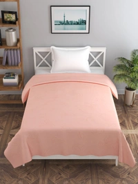 MORADO Glace Cotton Single Duvet Cover/Rajai Cover/Blanket Cover with Zipper (60x90 Inch, Peach) - 60x90 Inches, Peach