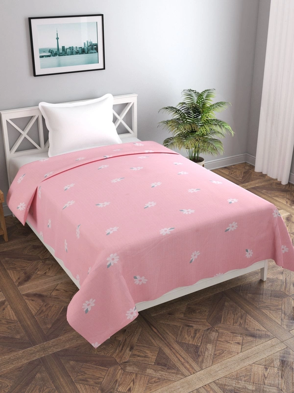 MORADO Glace Cotton Single Duvet Cover/Rajai Cover/Blanket Cover with Zipper (60x90 Inch, Light Pink) - 60x90 Inches, Pink