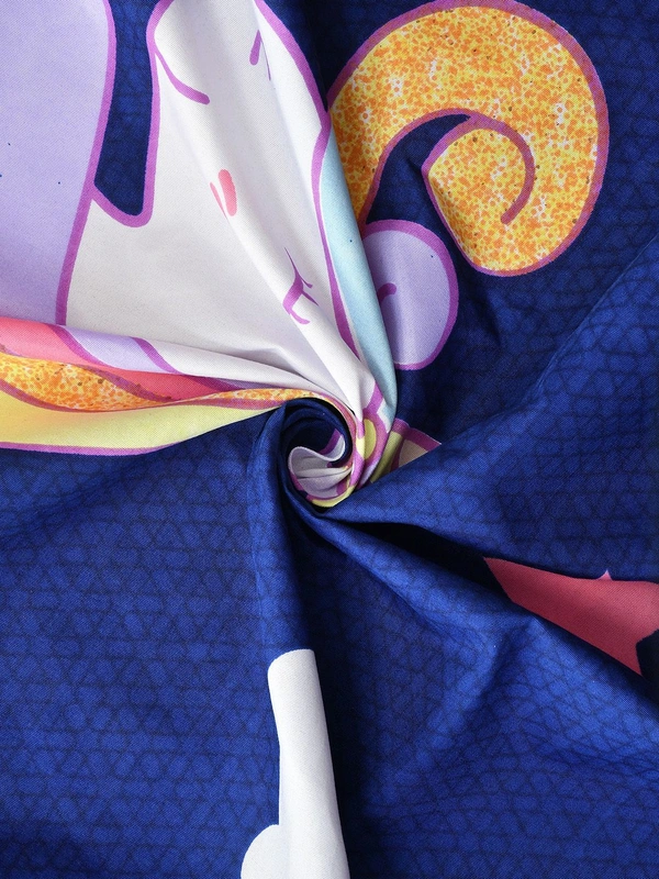 MORADO Glace Cotton Double Bed Quilt Cover / Duvet Cover / Rajai Cover / Blanket Cover with Zipper (90x100 Inches) - Blue