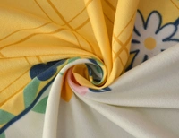 MORADO Premium Glace Cotton Elastic Fitted Double Bedsheet with 2 Pillow Covers (72x78x8 Inches) - Yellow