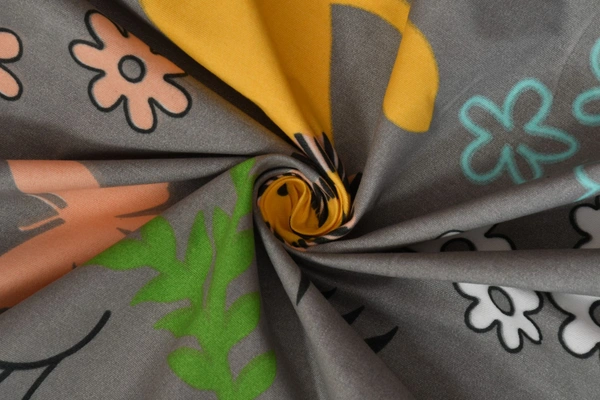 MORADO Premium Glace Cotton Double Bedsheet with 2 King Size Pillow Covers (90x100 Inches) - Multicolor