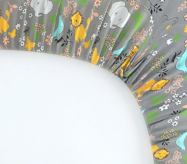 MORADO Premium Glace Cotton Elastic Fitted Double Bedsheet with 2 Pillow Covers (72x78x8 Inches) - Brown