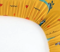 MORADO Premium Glace Cotton Elastic Fitted Double Bedsheet with 2 Pillow Covers (72x78x8 Inches) - Yellow