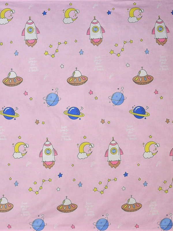 MORADO Glace Cotton Single Bed Size Quilt Cover / Duvet Cover / Rajai Cover / Blanket Cover with Zipper (60x90 Inches) - Pink