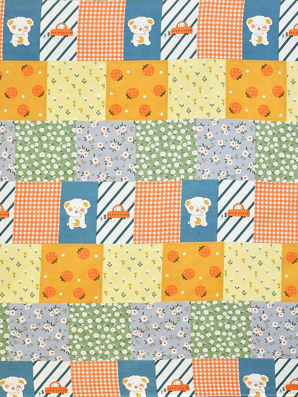 MORADO Premium Glace Cotton Single Bedsheet with 1 King Size Pillow Cover (60x90 Inches) - Multicolor