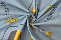 MORADO Premium Glace Cotton Elastic Fitted Double Bedsheet with 2 Pillow Covers (72x78x8 Inches) - Blue