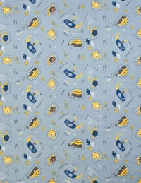 MORADO Premium Glace Cotton Elastic Fitted Double Bedsheet with 2 Pillow Covers (72x78x8 Inches) - Blue