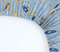 MORADO Premium Glace Cotton Elastic Fitted Double Bedsheet with 2 Pillow Covers (72x78x8 Inches) - Blue