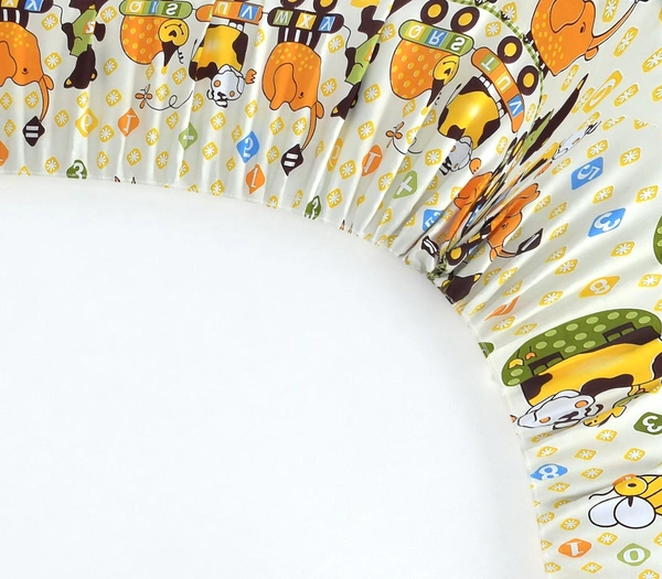 MORADO Premium Glace Cotton Elastic Fitted Single Bedsheet with 1 Pillow Cover (36x72x8 Inches) - Yellow