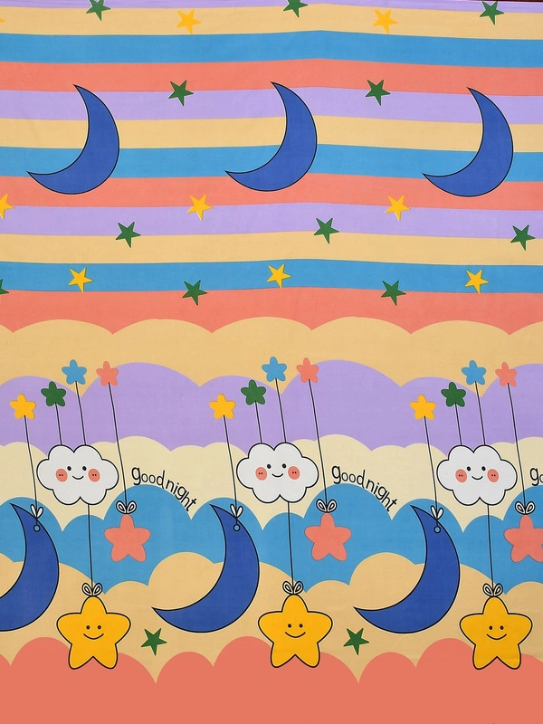 MORADO Premium Glace Cotton Single Bedsheet with 1 King Size Pillow Cover (60x90 Inches) - Multicolor