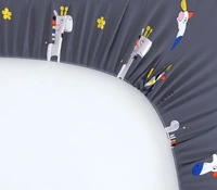 MORADO Premium Glace Cotton Elastic Fitted Single Bedsheet with 1 Pillow Cover (36x72x8 Inches) - Blue