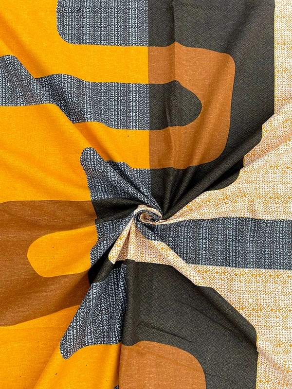 MORADO Premium Cotton Casement Double Bed Bedsheet with 2 Pillow Covers (90x100 Inches) - Yellow