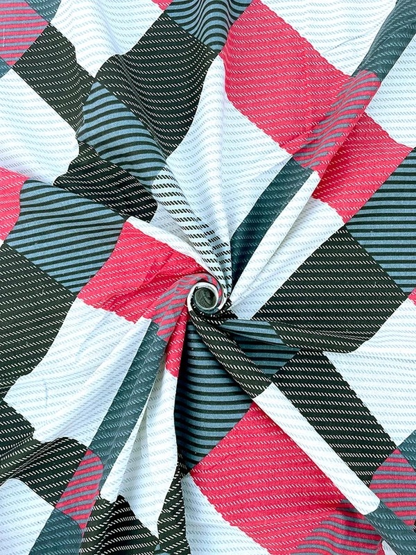 MORADO Premium Cotton Casement Elastic Fitted Double Bedsheet with 2 Pillow Covers (72x78x8 Inches) - Red Black