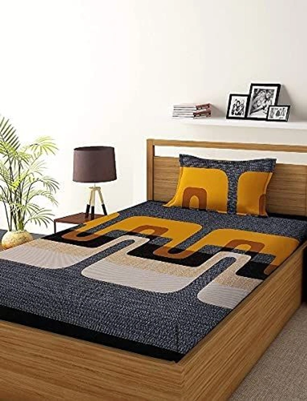 MORADO Premium Cotton Casement Elastic Fitted Single Bedsheet with 1 Pillow Covers (36x72x8 Inches, Light Grey) - 36x72x8 Inches, Yellow