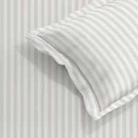 MORADO Premium Glace Cotton Stripe Double Fitted Bedsheet With 2 King Size Pillow Covers for Home-Hotels-Guest House (90x100 Inches) - 90x100inches