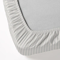 MORADO Premium Glace Cotton Stripe Double Fitted Bedsheet With 2 King Size Pillow Covers for Home-Hotels-Guest House (90x100 Inches) - 90x100inches