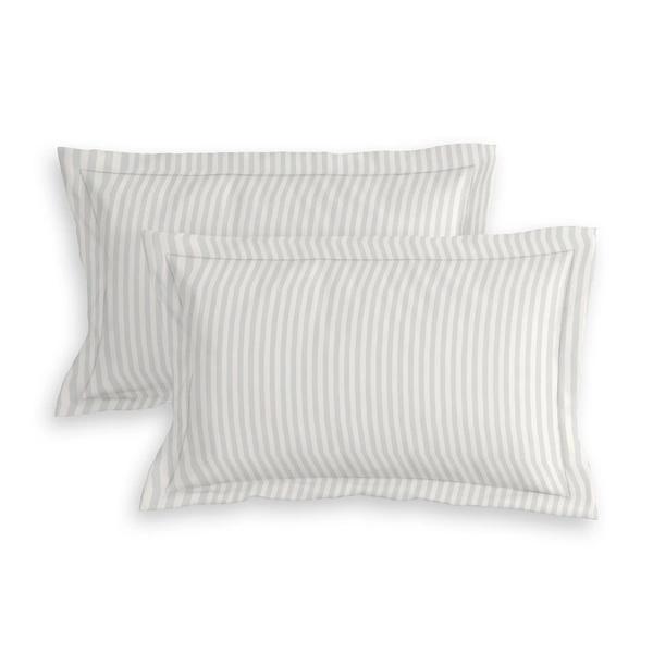 MORADO Premium Glace Cotton Stripe Double Fitted Bedsheet With 2 King Size Pillow Covers for Home-Hotels-Guest House (90x100 Inches) - 90x100inches