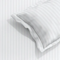 MORADO Premium Glace Cotton Stripe Double Fitted Bedsheet With 2 King Size Pillow Covers for Home-Hotels-Guest House (90x100 Inches) - 90x100inches