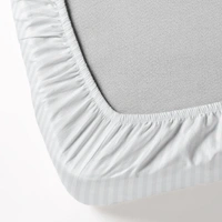 MORADO Premium Glace Cotton Stripe Double Fitted Bedsheet With 2 King Size Pillow Covers for Home-Hotels-Guest House (90x100 Inches) - 90x100inches