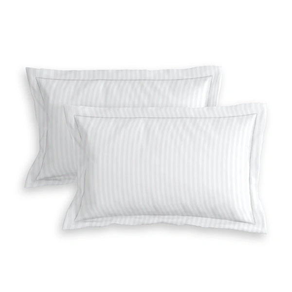 MORADO Premium Glace Cotton Stripe Double Fitted Bedsheet With 2 King Size Pillow Covers for Home-Hotels-Guest House (90x100 Inches) - 90x100inches